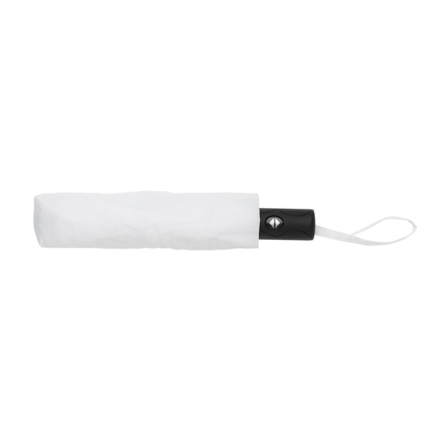 White - Lifestyle - XD Collection Impact Aware RPET Automatic Folding Umbrella