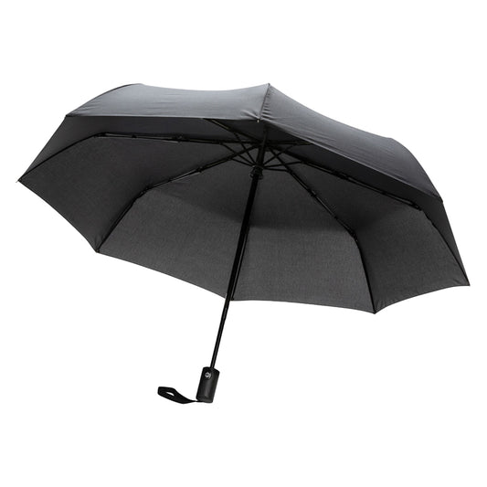 Black - Front - XD Collection Impact Aware RPET Automatic Folding Umbrella