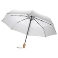 White - Front - XD Collection Impact Aware RPET Automatic Folding Umbrella