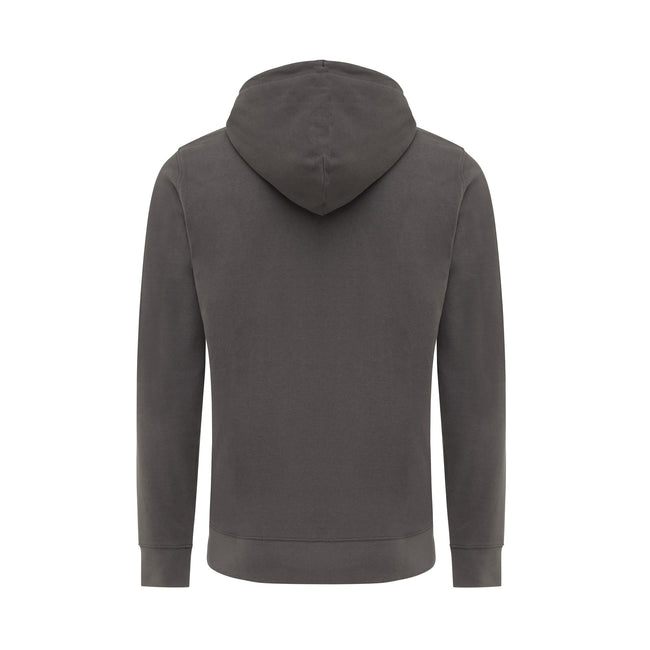 Anthracite - Back - Iqoniq Unisex Adult Abisko Recycled Cotton Full Zip Hoodie