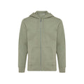 Heather Green - Front - Iqoniq Unisex Adult Abisko Recycled Cotton Full Zip Hoodie
