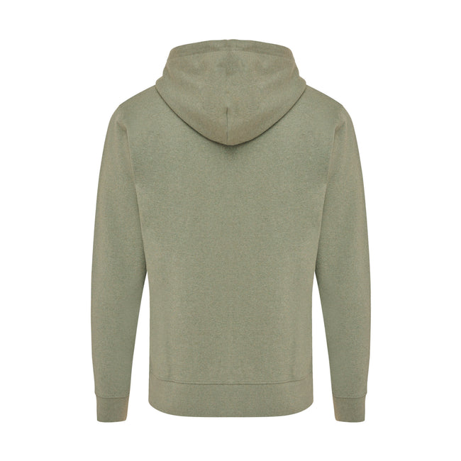 Heather Green - Back - Iqoniq Unisex Adult Abisko Recycled Cotton Full Zip Hoodie