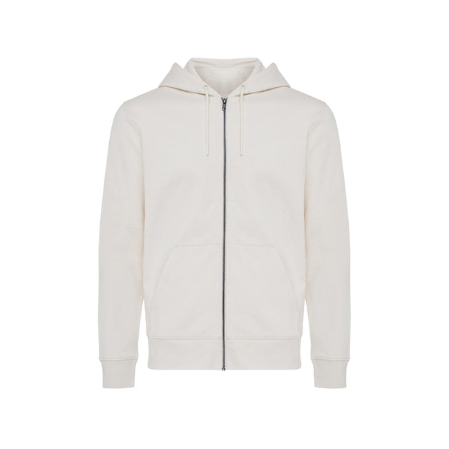 Natural Raw - Front - Iqoniq Unisex Adult Abisko Recycled Cotton Full Zip Hoodie