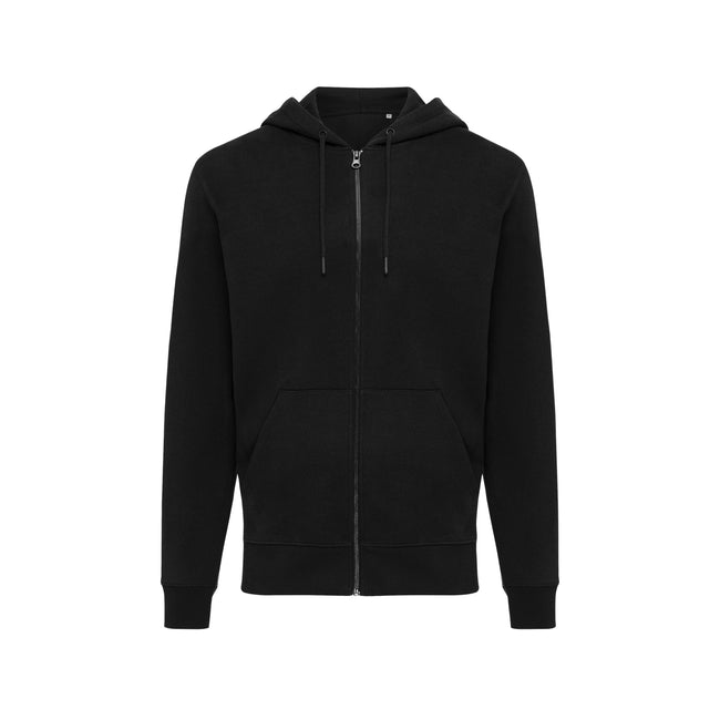 Black - Front - Iqoniq Unisex Adult Abisko Recycled Cotton Full Zip Hoodie
