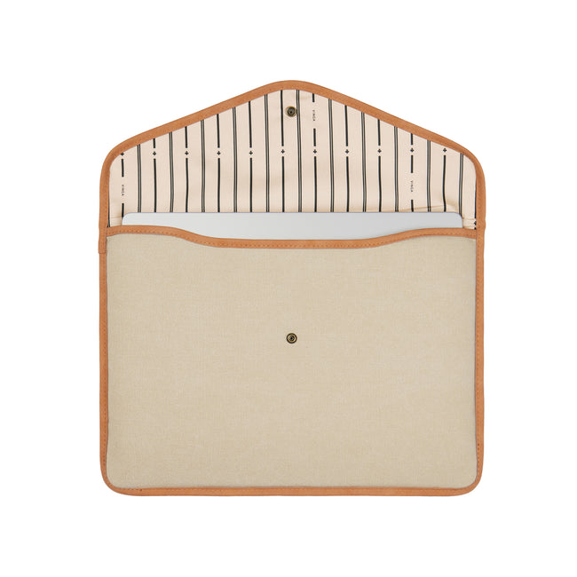 Beige - Side - Vinga Bosler Canvas Recycled Laptop Sleeve