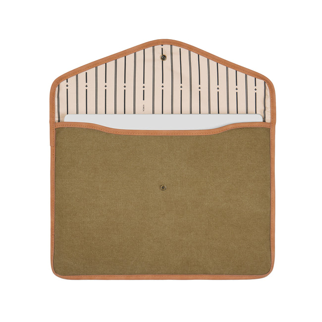 Green - Side - Vinga Bosler Canvas Recycled Laptop Sleeve