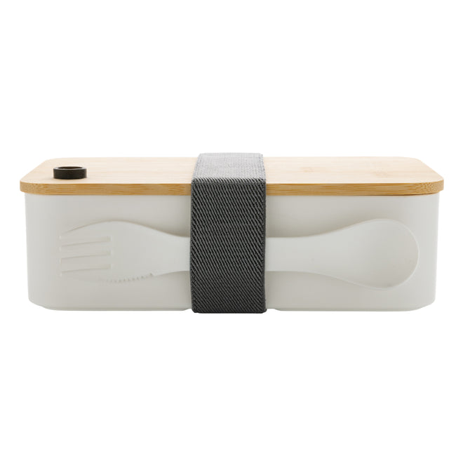 White - Back - XD Collection Bamboo Lunch Box