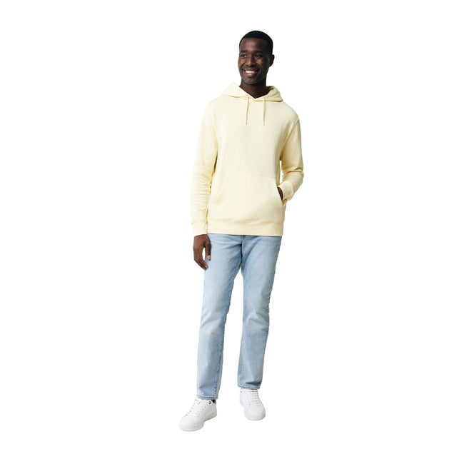 Yellow Cream - Side - Iqoniq Unisex Adult Rila Recycled Cotton Lightweight Hoodie