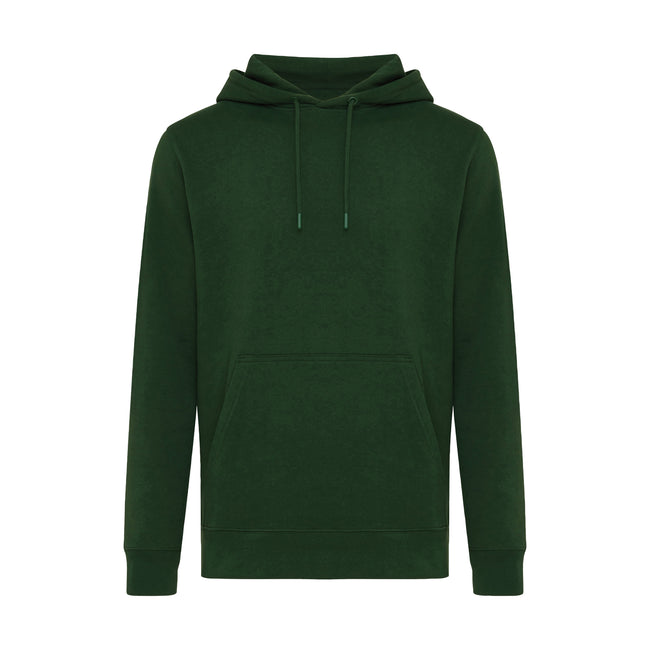 Forest Green - Front - Iqoniq Unisex Adult Rila Recycled Cotton Lightweight Hoodie