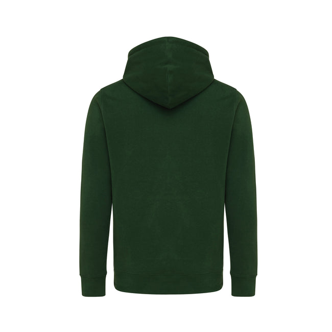 Forest Green - Back - Iqoniq Unisex Adult Rila Recycled Cotton Lightweight Hoodie