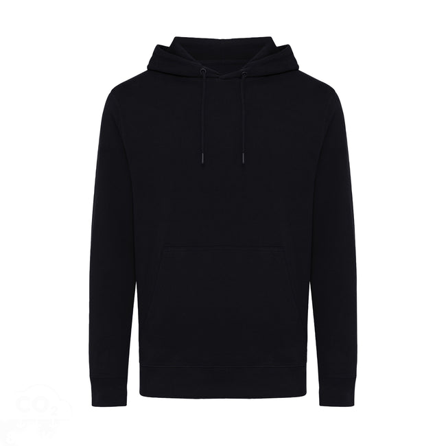 Black - Front - Iqoniq Unisex Adult Rila Recycled Cotton Lightweight Hoodie