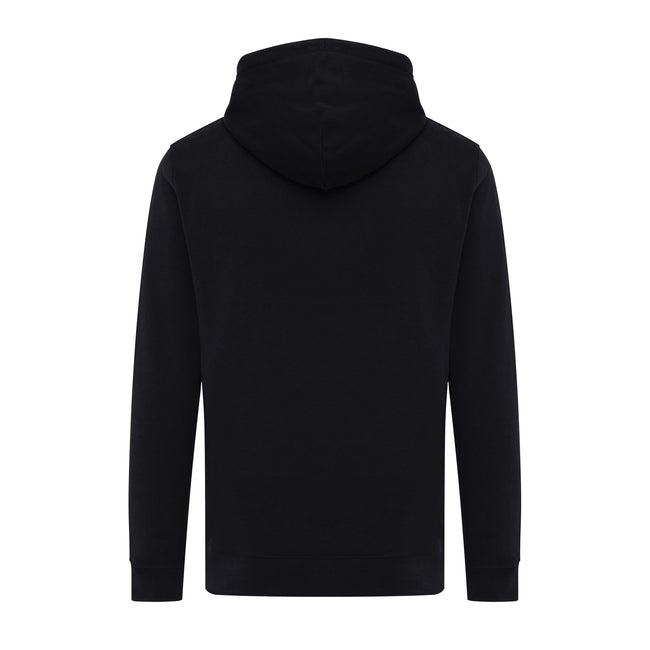 Black - Back - Iqoniq Unisex Adult Rila Recycled Cotton Lightweight Hoodie