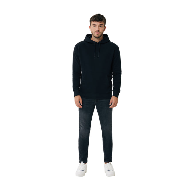 Black - Side - Iqoniq Unisex Adult Rila Recycled Cotton Lightweight Hoodie