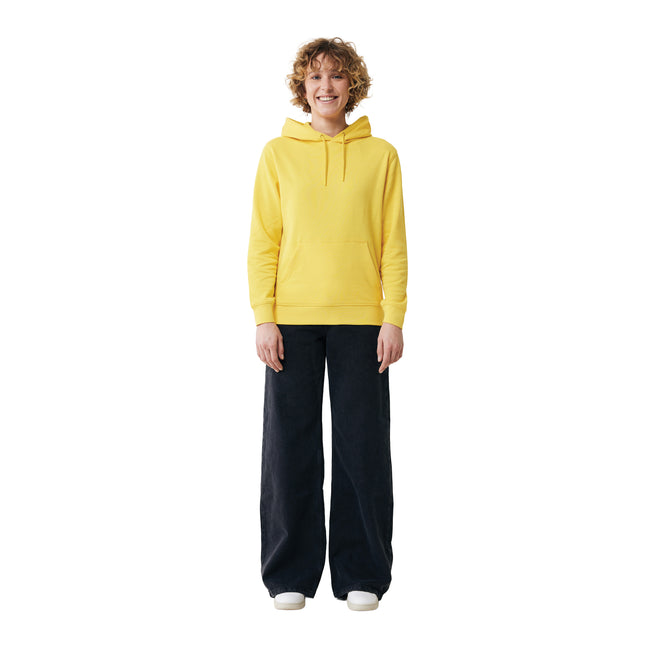 Yellow - Side - Iqoniq Unisex Adult Rila Recycled Cotton Lightweight Hoodie