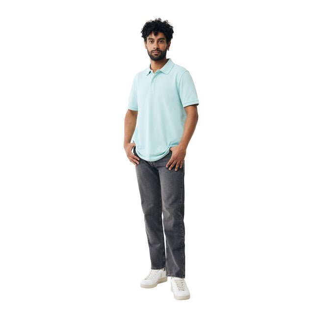 Crushed Mint - Side - Iqoniq Mens Yosemite Pique Polo Shirt