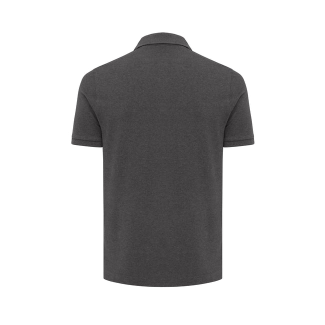 Heather Anthracite - Back - Iqoniq Mens Yosemite Pique Polo Shirt