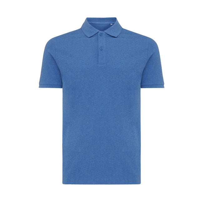 Heather Blue - Front - Iqoniq Mens Yosemite Pique Polo Shirt