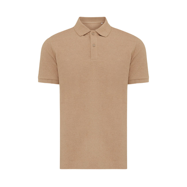 Heather Brown - Front - Iqoniq Mens Yosemite Pique Polo Shirt