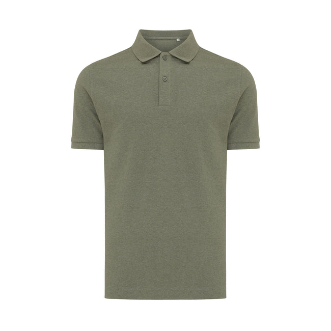 Heather Green - Front - Iqoniq Mens Yosemite Pique Polo Shirt