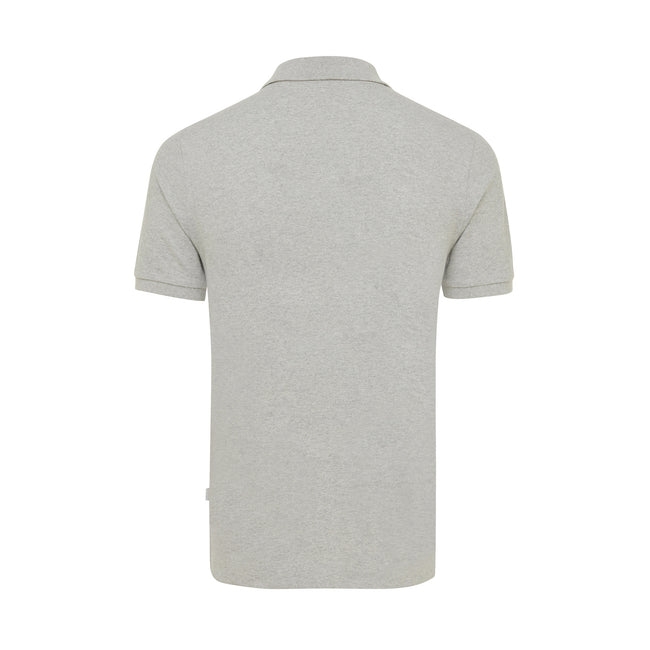 Heather Grey - Back - Iqoniq Mens Yosemite Pique Polo Shirt
