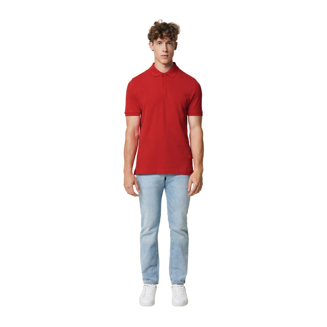 Red - Side - Iqoniq Mens Yosemite Pique Polo Shirt