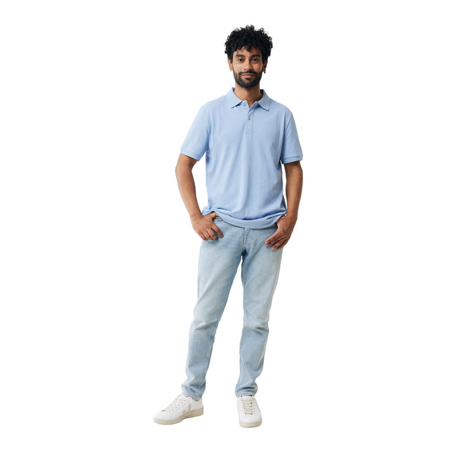 Sky Blue - Side - Iqoniq Mens Yosemite Pique Polo Shirt