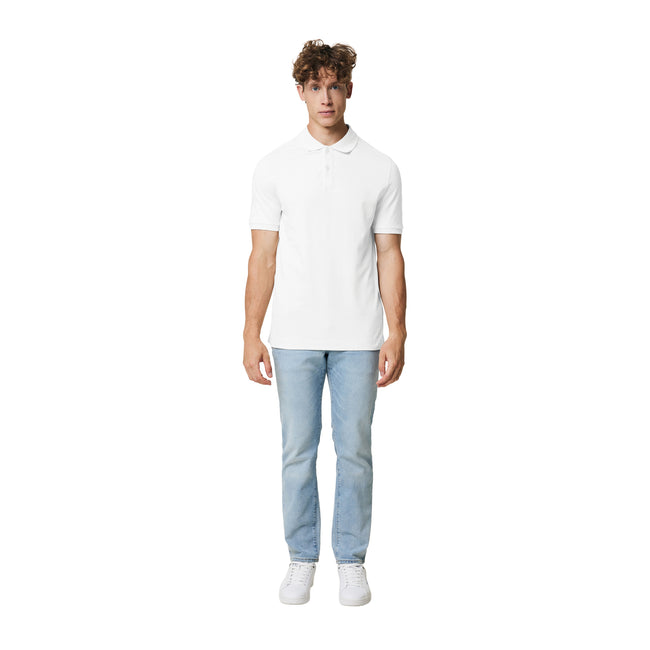 White - Side - Iqoniq Mens Yosemite Pique Polo Shirt