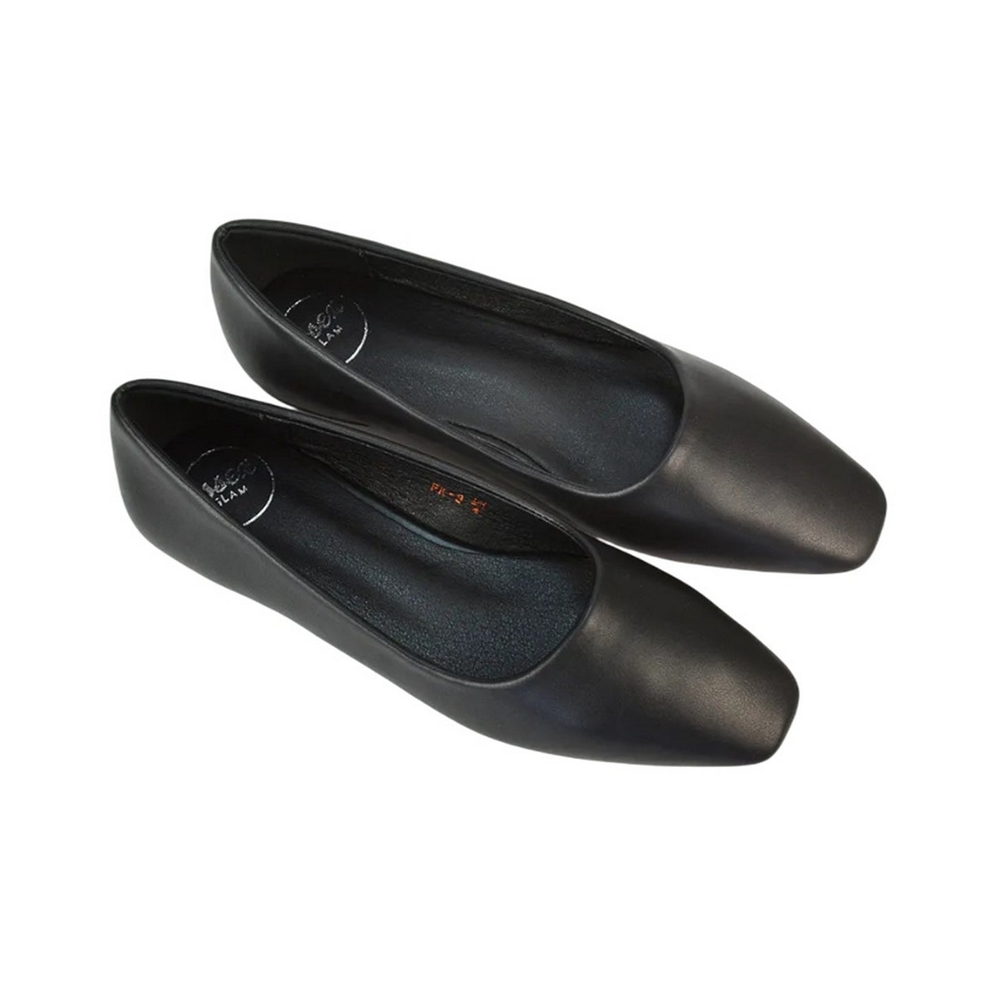 Black - Pack Shot - XY London Womens-Ladies Maci Square Toe Ballerina Flats