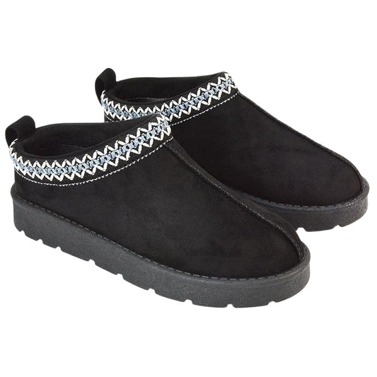 Jet Black - Front - XY London Womens-Ladies Vicky Aztec Flat Boots