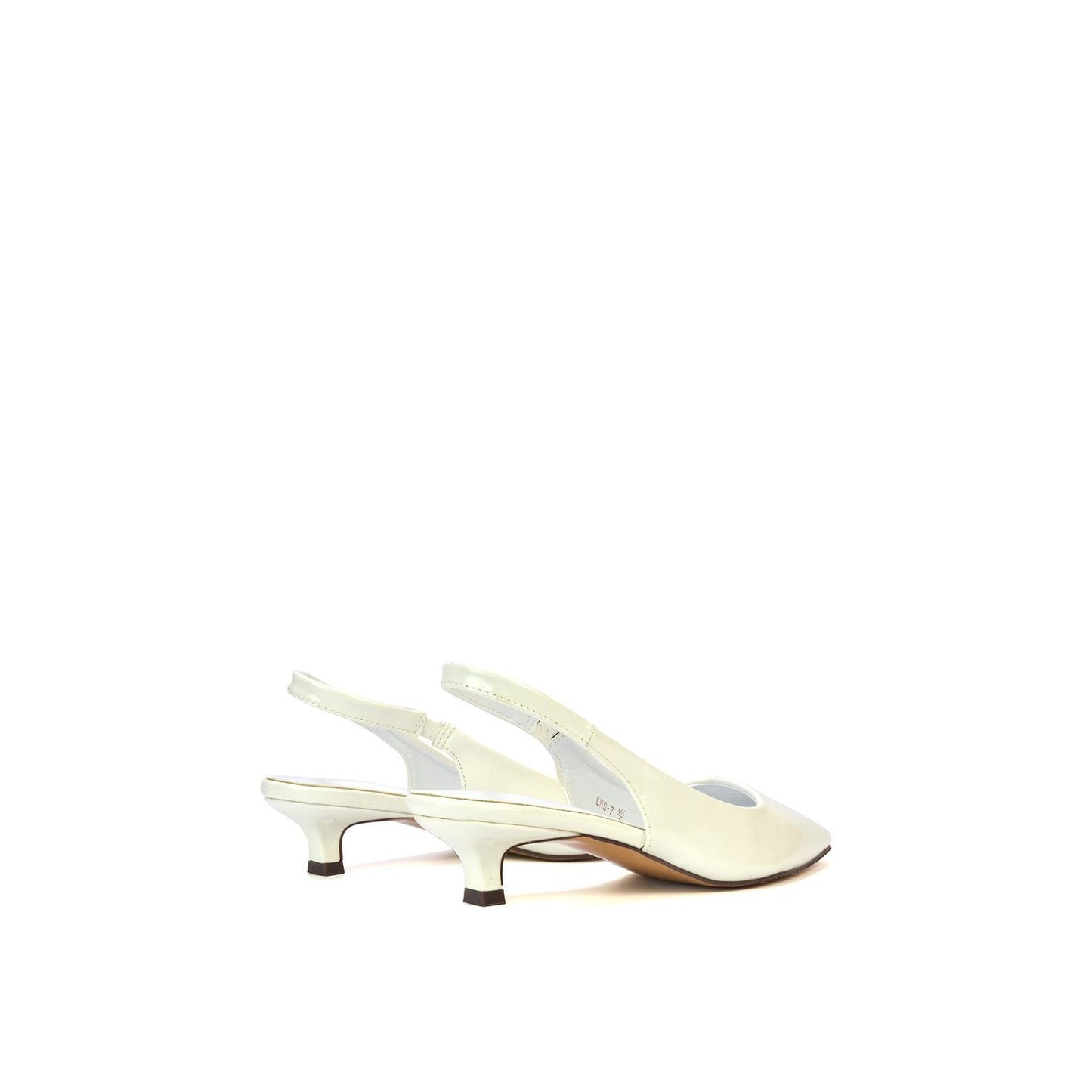 White - Pack Shot - XY London Womens-Ladies Jenny Sling Back Kitten Heel Pumps