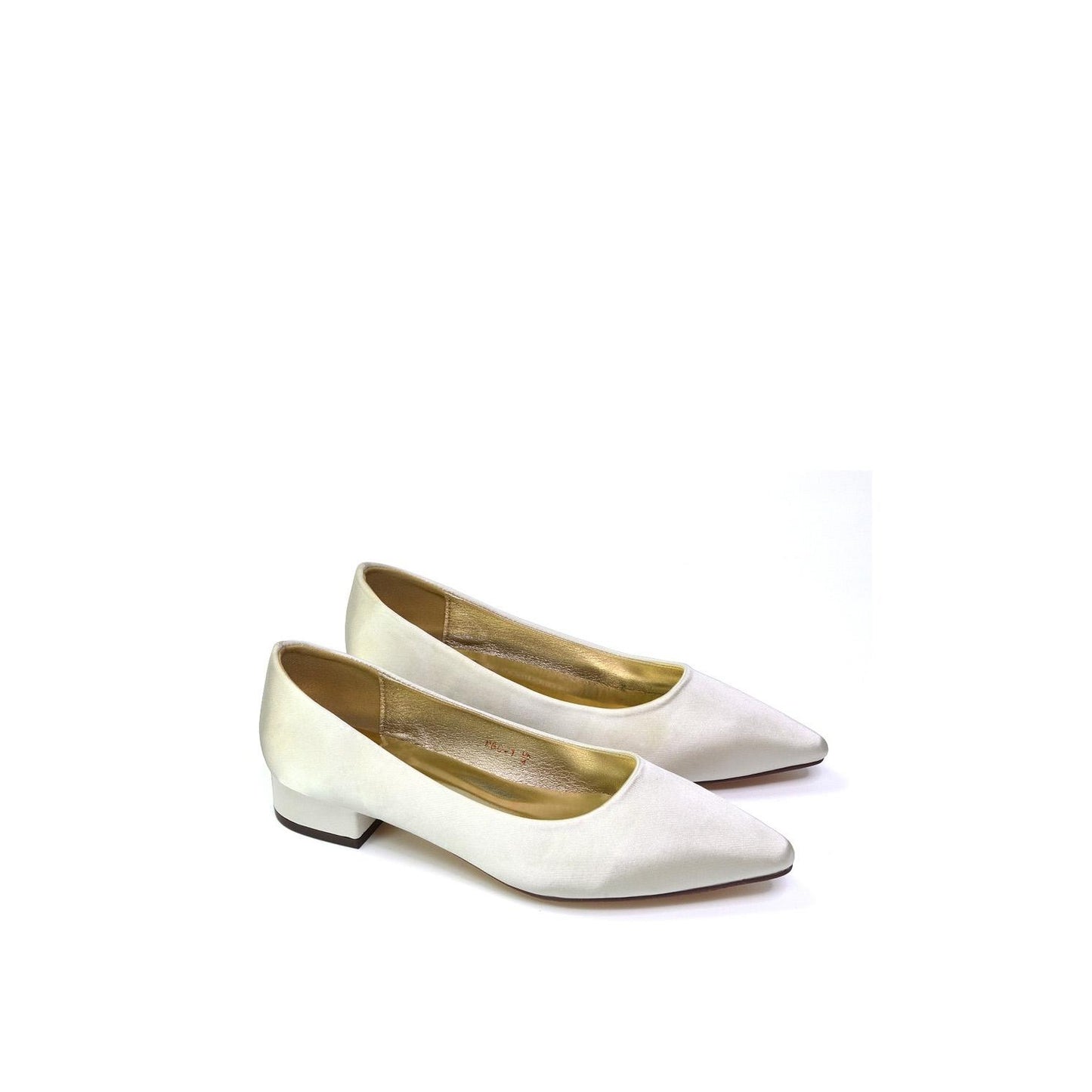 Ivory - Pack Shot - XY London Womens-Ladies Karen Pointed Low Heel Court Shoes
