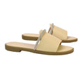 Nude - Pack Shot - London Womens-Ladies Khai Rhinestone Diamante Flat Sliders