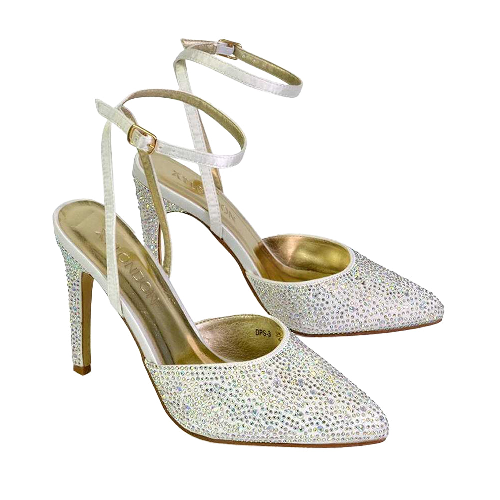 Ivory - Lifestyle - XY London Womens-Ladies Indyah Diamante Court Shoes