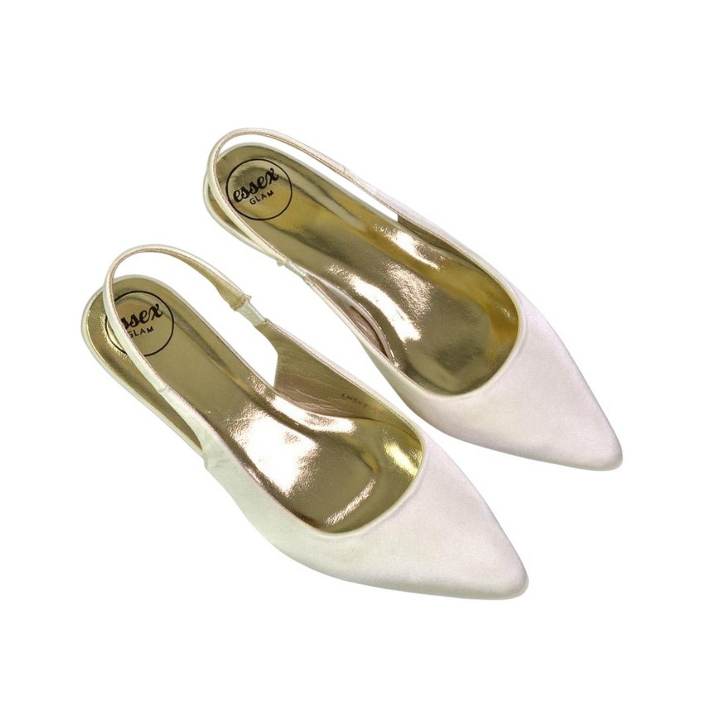 Ivory - Pack Shot - XY London Womens-Ladies Avalone Sling Back Kitten Heel Sandals