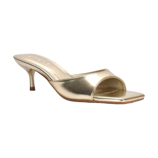 Metallic Gold - Front - XY London Womens-Ladies Katherine Metallic Mules