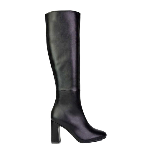 Black - Front - XY London Womens-Ladies Lillia Knee-High Boots