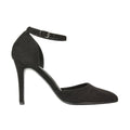 Jet Black - Side - XY London Womens-Ladies Claire D´Orsay Ankle Strap Stiletto Heel Court Shoes