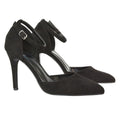 Jet Black - Pack Shot - XY London Womens-Ladies Claire D´Orsay Ankle Strap Stiletto Heel Court Shoes