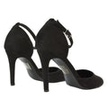 Jet Black - Back - XY London Womens-Ladies Claire D´Orsay Ankle Strap Stiletto Heel Court Shoes