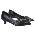Black - Pack Shot - XY London Womens-Ladies Kirsty Rhinestone Kitten Heel Court Pumps
