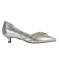 Silver - Side - XY London Womens-Ladies Kirsty Rhinestone Kitten Heel Court Pumps