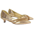 Gold - Lifestyle - XY London Womens-Ladies Kirsty Rhinestone Kitten Heel Court Pumps