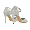 Silver - Back - XY London Womens-Ladies Claire D´Orsay Ankle Strap Stiletto Heel Court Shoes