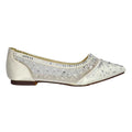 Ivory - Front - XY London Womens-Ladies Vivian Diamante Sparkly Pointed Pumps