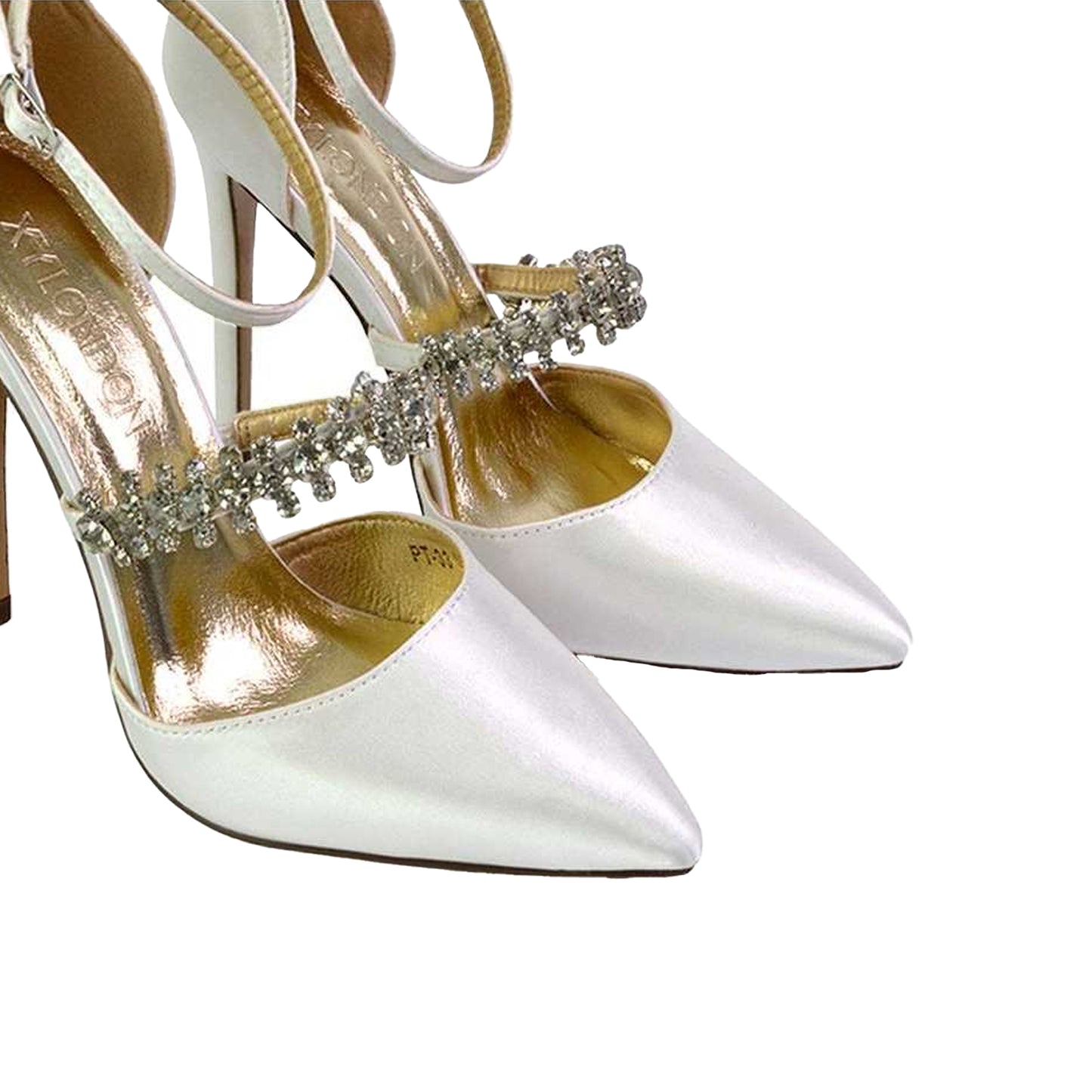 Ivory - Lifestyle - XY London Womens-Ladies Giana Strappy Satin Wedding Court Pumps