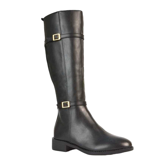 Black - Front - XY London Womens-Ladies Ellis Knee-High Boots