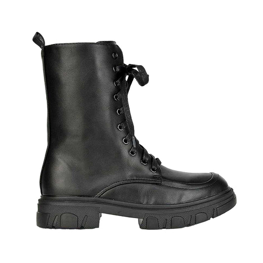 Black - Front - XY London Womens-Ladies Myra Biker Boots