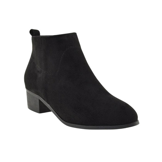 Jet Black - Front - XY London Womens-Ladies Melodie Zip Low Block Heel Cowboy Boots