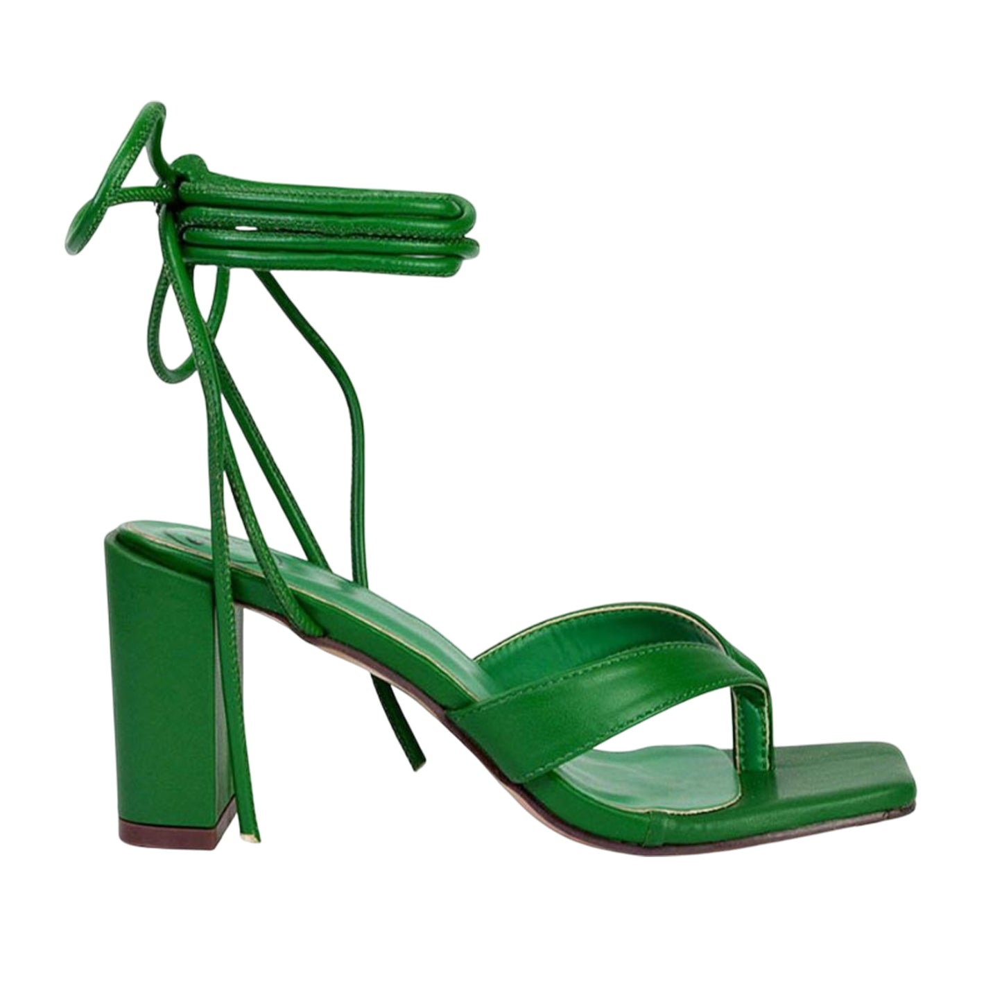 Green - Pack Shot - XY London Womens-Ladies Kiko Strappy Lace Up Sandals