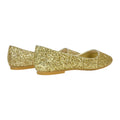 Gold - Back - XY London Womens-Ladies Karissa Glitter Flat Ballerina Flats